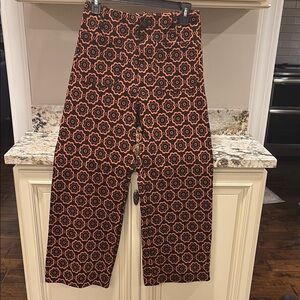Anthropologie Brown and Orange Wide Leg Pants